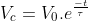 V_c=V_0.e^{\frac{-t}{\tau}}