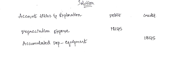 Solution tredit Account lus Erplaation vebik epreciationpense 18125 Accumuladed Dep- eupment