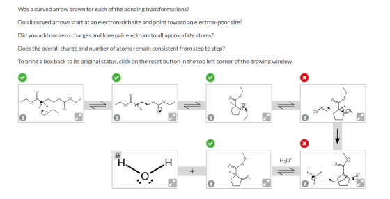 Was a curved arrow drawn for each of the bonding transformations? Do all curved arrows start at an electron-rich site and poi