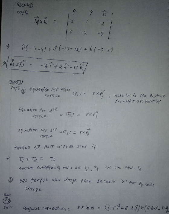 Qve -4 C-9-41+4-10t 12) t Rl-6-5) MIN -8727-12 Ques GET ,7ese ie the distmu from pant o to Point A E9uation for nd Forgye * t