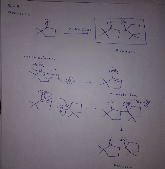 Answert © OH NaOH(aq) Product mechanism! anodate iam o: 40: Product