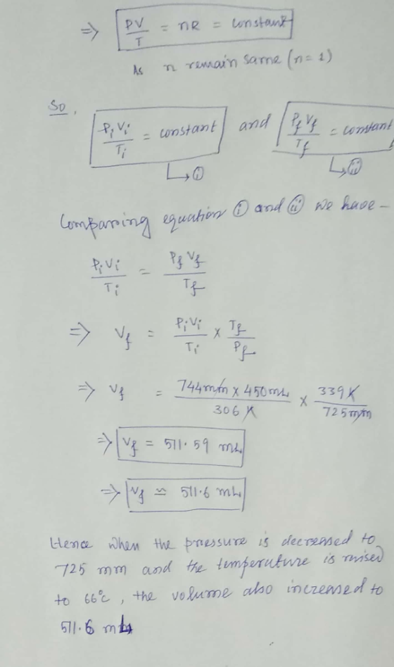 onstant PV T n TIMMain Sama (ne 1) As Sp =wnstant and y loTfan LO mtarming eguahiyand &we huce Tf Ti X Tr 744mtn x450 m 339K