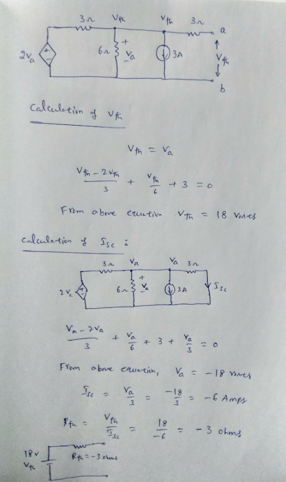 30 Vph VH 3. wa 1 br О ЗА -> b calculation of ufu Vih th-auth + +3=0 3 6 From above Cruction Nth = 18 Vores calculation of Is