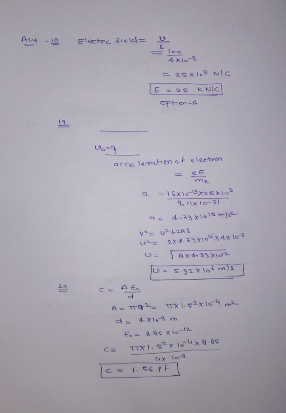 Ang Electoe freld =은 - 18 9o acce leahmof e lectron =eE me 9.-11x10-31