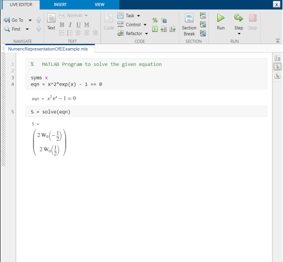 LIVE EDITOR INSERT VIEW %%% E O Code Task Control - Refactor CODE ANN Run Aa Normal - - Go To - 1 BIUM Q Find - Text EE NAVIG