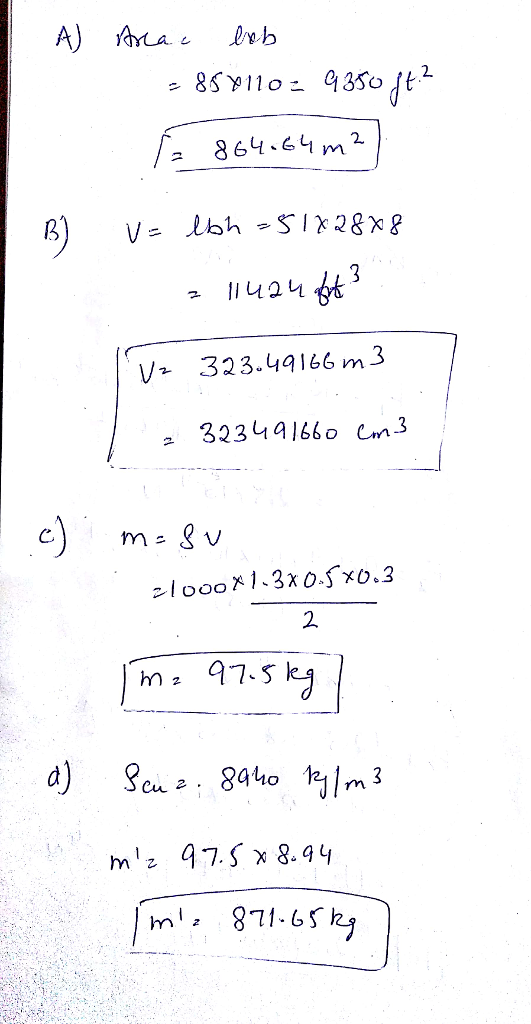 85143 a 864-6 m2 v 323.49166 m 3 C. looo3xo.sxo.:3 2. Cu 2