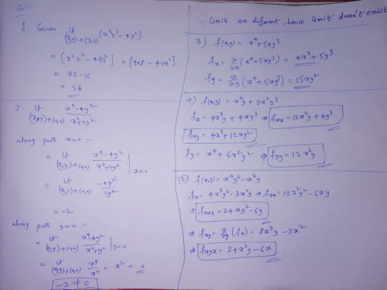 : limits are different, bence limit doesnte in the eye (2,2693-794) 3) f(43) = at say - (3²2²_482] = [948 - 4 (231] , for a