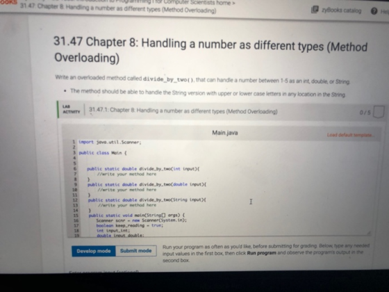 DORS PIO g o Lomputer Scientists home > OOKS 3147 Chapter 8 Handing a number as different types (Method Overloading) yBooks c