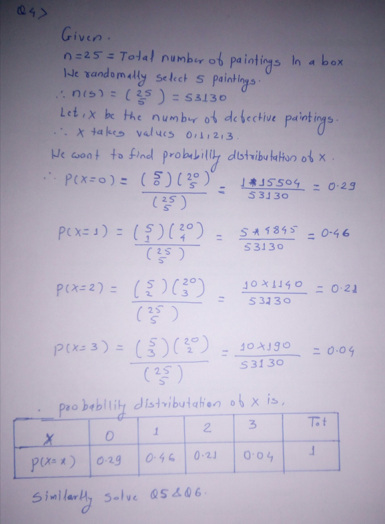 Given n2s Tolal number o paintings h a box IJerandorndly select s paint lys n(5) = 139 ) = s3130 Let ix be the numbuy ot de b