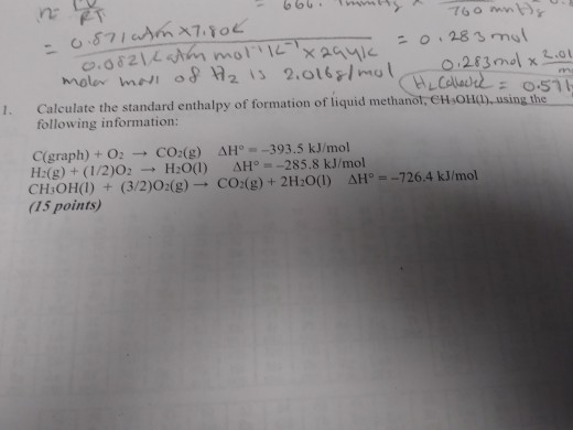 = 0.871 Am 87.800 - 66 mm 10 m = = 0.283 mul 1.082lcation moll 16 xaguk moler morl of Hz is 2.0168/mol N of 0.283 mol x 2.01