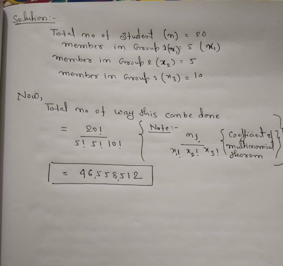 an Total moo m) = 20 l o Tolal me of uoay his con be done NNote - 2o