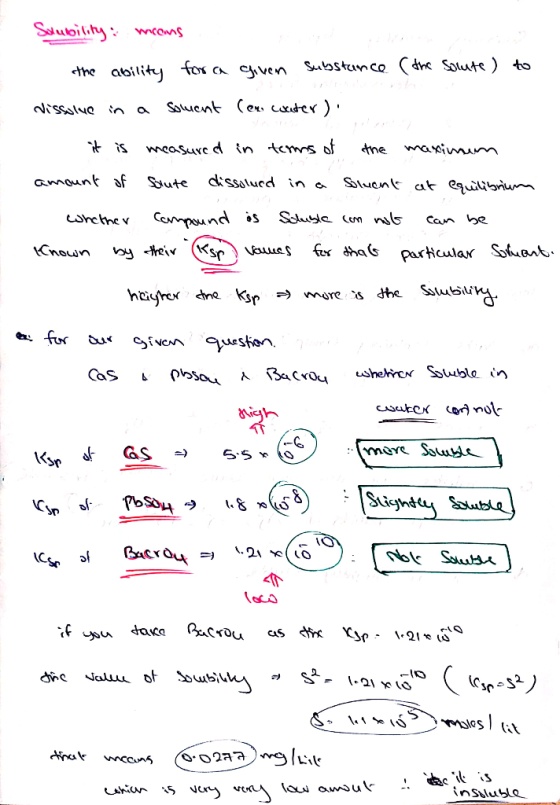 Solubility means the ability for a given Substance (the solute) to vissulye in a Soluent (ens collater). it is measured in te