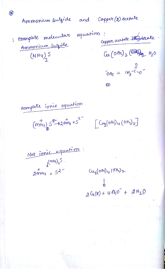 Ammonitun Sside and Cop) ncetute : eomplute molor equatiom uaHom . Copperc austate 2. 0 eomplete ionie equatiom 10m Net