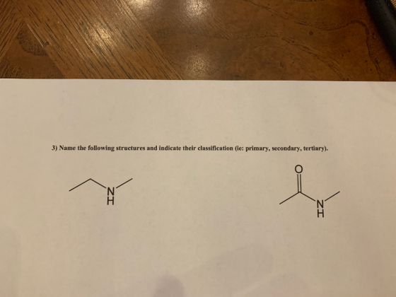 3) Name the following structures and indicate their classification (ie: primary, secondary, tertiary). ZNO ZI