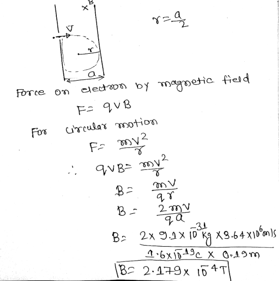 clectw by magmetic field Force on FoT 2 Fa 2 2 mv 31 Ba 2.479x ID4T