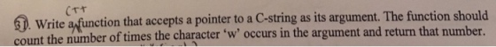 Write a function that accepts a pointer to a C-str