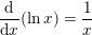 (In x) = ?