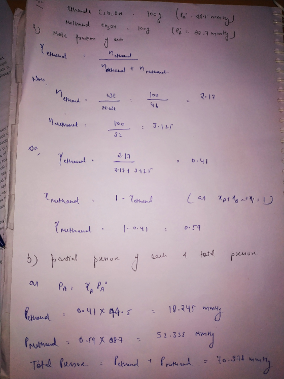 Erhande Canton Methand chon Mole fraction of such Methand 100g 100g (in 145 mming (Po= 88.7 minity) I lethand als in achand &