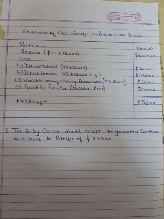 Dote(O Page $6305 o0O Less 으 detBenal 8550 2.-The Baby Center 사 ould acca pt the 。」 8550 asit ledi to Benalit o