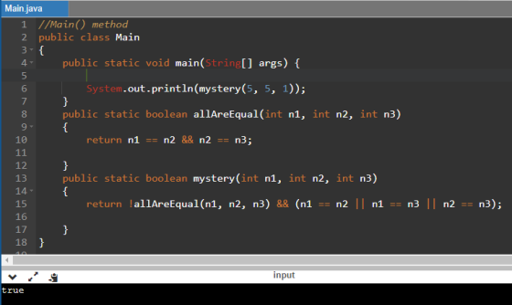 000 Main.java 1 //Main() method 2 public class Main 3- { 4 public static void main(String[] args) { 5 System.out.println(myst