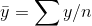 J = Συ/η