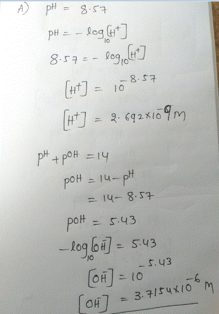 A) pH=8.57 -8. St [nt] = 10 14-8, SH