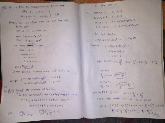 Solh 664 - 694 = -1 = (0) (6) To find the greenis functions for the BVP y = -f, OLOLI 2 910)ya 90) 400 J Pretty we will show
