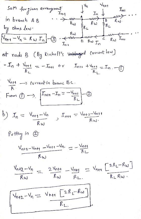 Vn Som frin areent In In- ww> B Rw Re in brameh A B RL ohmA law Rw Int C Rw Tn nt (urrant law at nod B (8y Kirchofts Vatt In