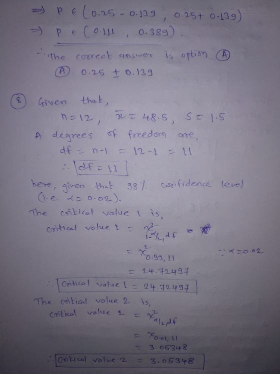 = P E (0.25 -0.139 0.25+ 0.139) - P E Coll 0.389) the correct answer is option 0.25 +0.139 n = 12, Given that, R I 48.5 S = 1