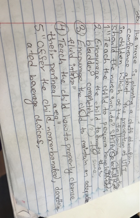 anoi revenion (C 1 Teach the child to pelarm e the child Com luid intake their per orgar osser ated bSverage ohoices