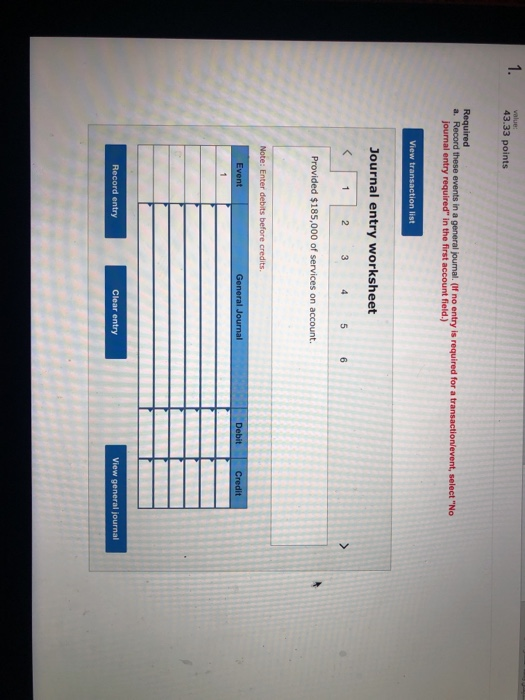 Journal entry worksheet