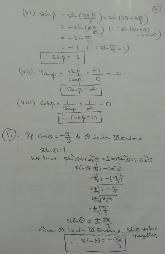 2 (vi) sinß esin (37740 = sin(285 = -sin (47) (sin (BT+O) 2-sin II =- sino =- 1 c. see I 21) i super 2-1 (VII). Tamp Coop Tam