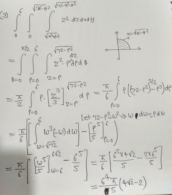 √72-x² 2 36-42 6. (3) ss 22 dz dady 0 x=86-12 22442 7/2 6 √72-p2 dz z? papdo 0=0 p=0 Z=p 6 312 I J L P (22-03) pol de = P. Z