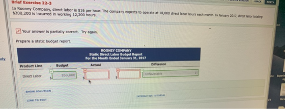 Brief Exercise 22-3 In Rooney Company, direct labor is $16 per hour. The company expects to operate at 10,000 direct labor ho