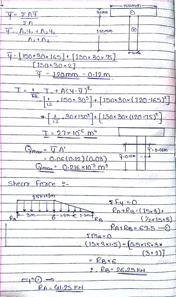 Isomme som Y=ZAT YAY,LA247 somm 10-06m - y = 150x30x165] + [150x30xis] [150x30x2] T = 120mm = 0.12m- JELITACY-T ) fiz J50x30°