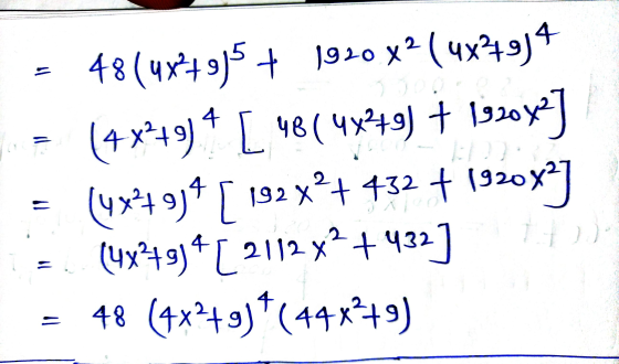 t 48(4849)5 + 1920 x2 (4x2494 (4 x249) [ 48(4x2+9) † 1920x2] (4x84934 [ 192 x? + +32 + 1920x3] (4x249)4[ 2112 x? +432] 48 (4x