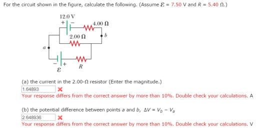 For the circuit shown in the figure, calculate the