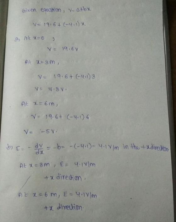Given equaton, v- 0tbx v-1964 (-9 . 172 V= 19.6+(-4-1) 3 のE--dǐ -FX diredion + X
