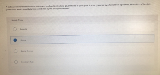 A state government establishes an investment pool and invites local governments to participate. It is not governed by a forma