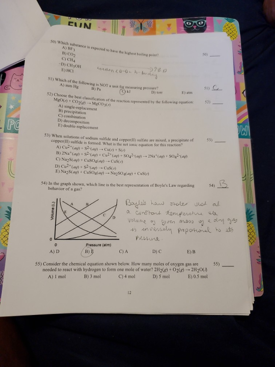 CUN - 50) Which substance is expected to have the highest boiling point A) BF3 B) CO2 C) CH4 - 7 B P D) CH3OH London Lo-De h