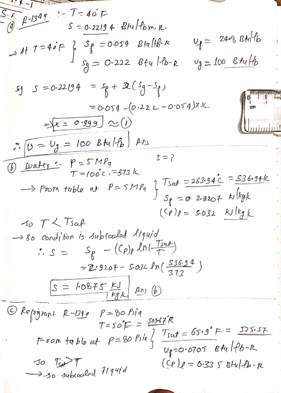 Sit @ 2-1349:- T - 40F S = 0.2219 4 Brillo mini = 0.054 Bultfor = 0.222 Btu leb-r At T=40F į sp=0054 to 12 4 2408 Bullb Ug =