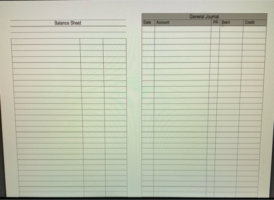 General Journal PR Debit Balance Sheet Date Account Credit