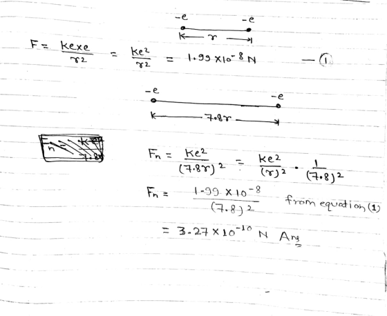 e. e. -e e 2 2 2 1-99 X10 From equati on () 1.832. = 3.27×10-10 N Ang