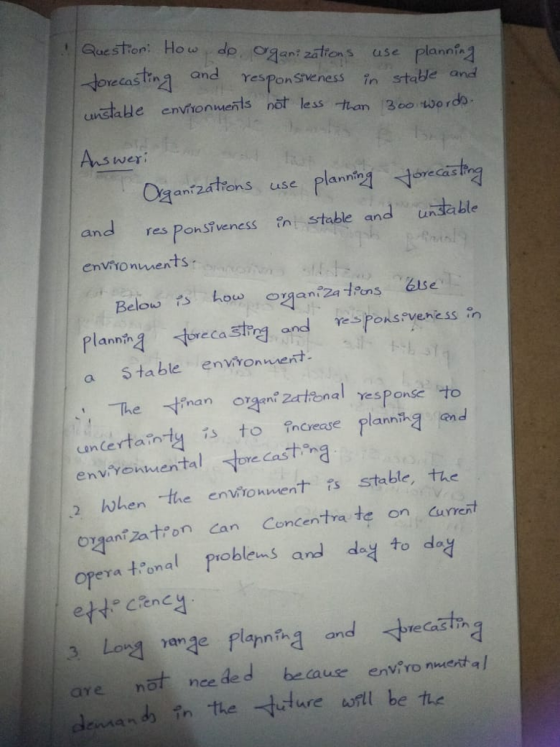 Queston Ho w do, ant zatrens use plannf Joe castina and respon sveness in stabe and unstale envionwents not less tan 3oo tword- Aus wer Ogan ztrons use plannineGa res PonsTveness in stable and unstable envhonments lannįh a Stable envronment The nan on 2artenal yespene to fro nal yesPonscto uncertain is to increase plannng and enviYonmenta ,2 んhen-the environment is stable, the OYgani za toon Can Concentra te on Current opera taon al Problems and da to day ette cancy lo션.orge flarning and寸te atna ave nat nee ded be dause enviro mmet a ng range aye nol nce de demand in the ture wrll be the