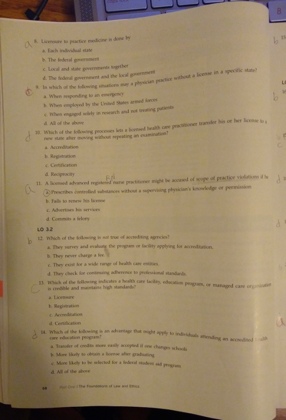 8. Licensure to practice medicine is done by bis following situations may a physician practice without a license in a specifi