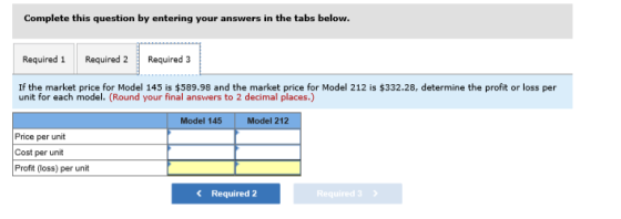 Complete this question by entering your answers in the tabs below. Required 1 Required 2 Required 3 If the market price for M