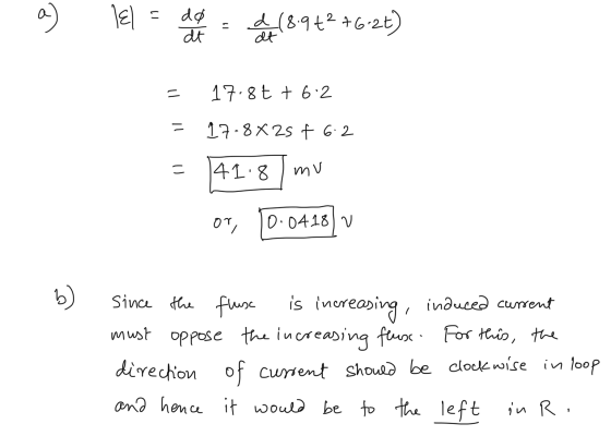 a ) TEL 11 do dt $18.9+2 +6+2+) 17.8t + 6.2 = 17.8 x 25 f 6.2 c 141.8 mu or, 0.0418 V b) since the frusc is incre creasing, i