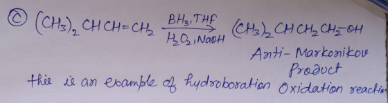 © (сн.), син нест. Е, THE сн.), Снен, ан; он Anti-Markonikov e Product this is an example of hydroboration oxidation reaching