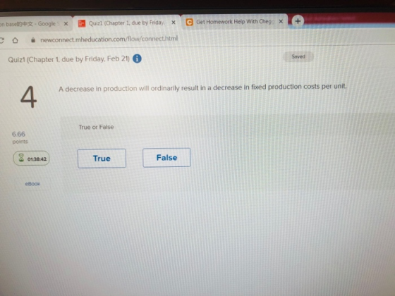 in basek9+ - Google x Quizl (Chapter 1, due by Friday. * C Get Homework Help With Cheg. x + newconnect.mheducation.com/flow/c