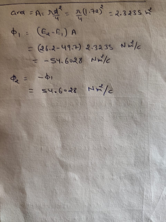 area = A= rd & = 2 (1.795 = 2.3 235 m $, (E-F) A = (26.2-49.7) 2.3235 Nike - - 54.6028 Nuk = 54.6008 Nm/c